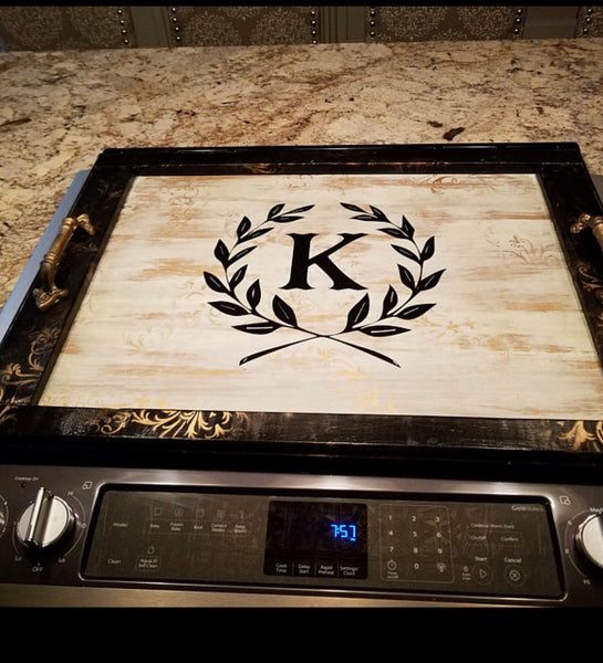 Wood Stovertop Cover, Personalised Monogram Farmhouse Stove top Cover,  Noodle Board, Stove Top Cover, Serving tray, Sink Cover