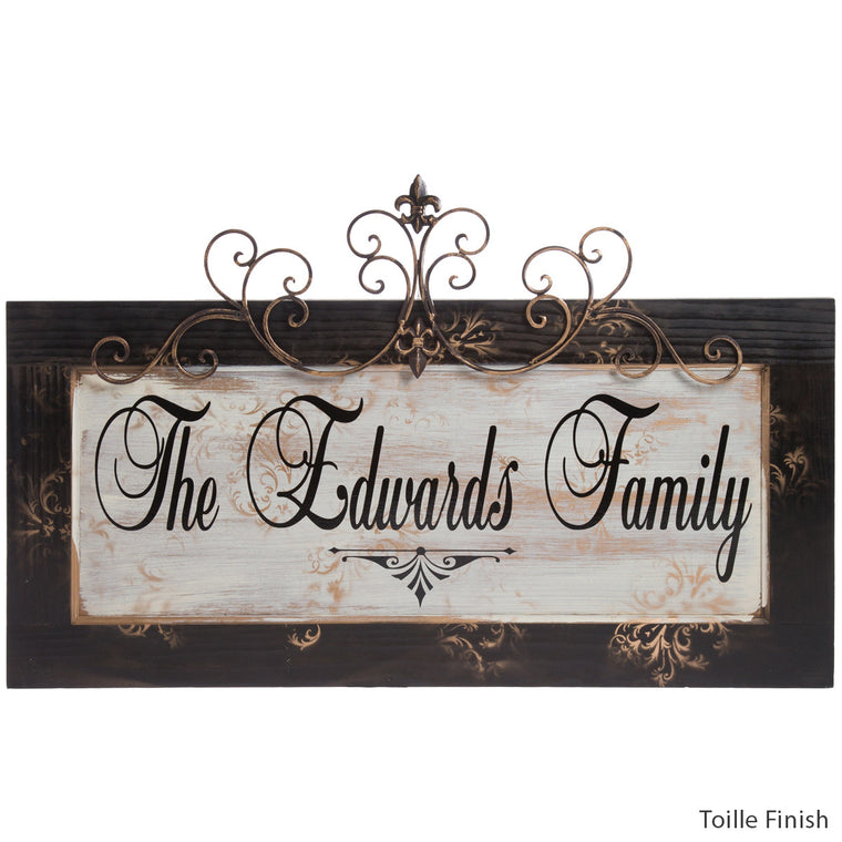 Personalized Plaque with Toille finish by Signs for Closing