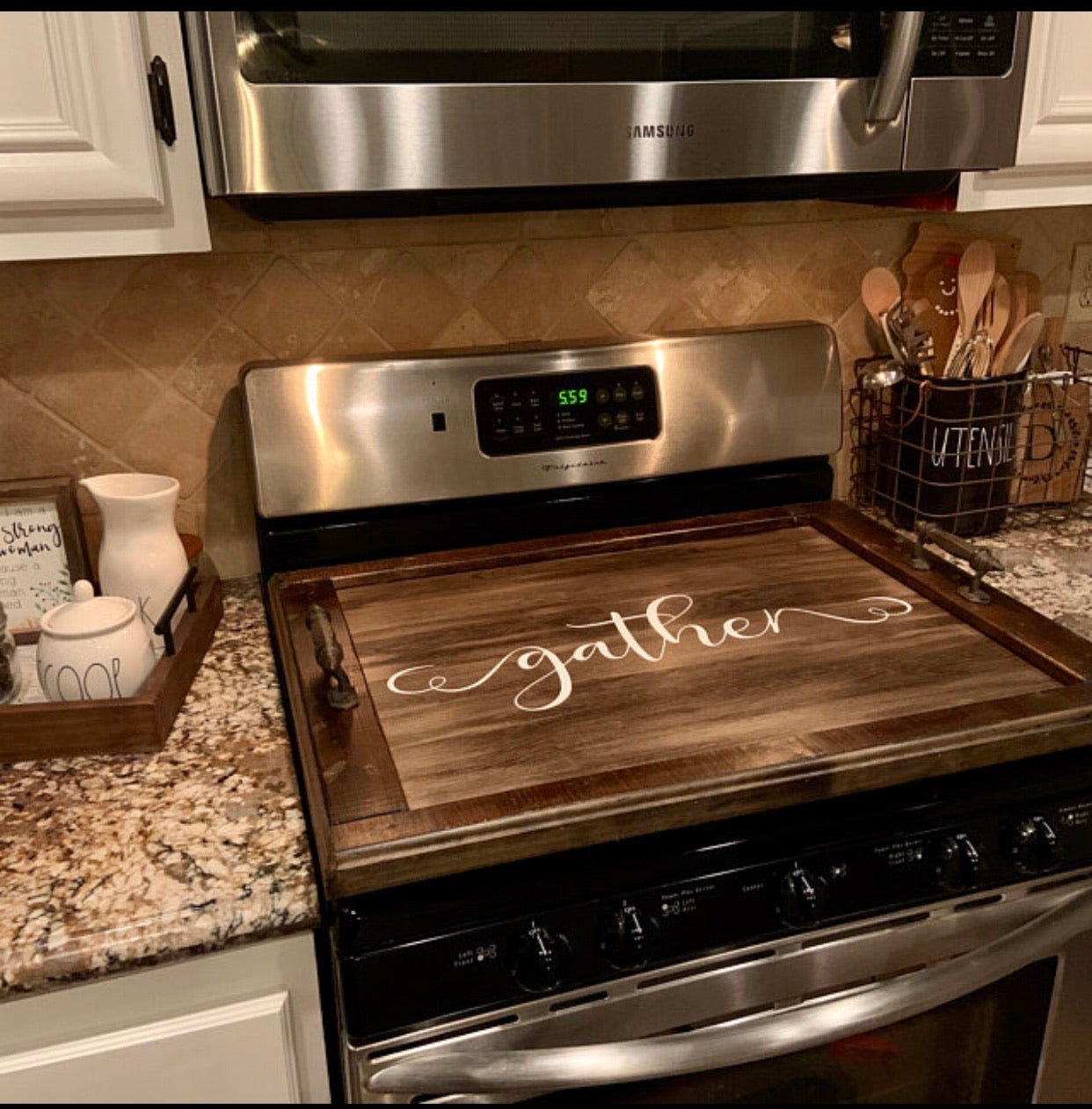 Walnut Stain Stovetop cover - Signs for Design