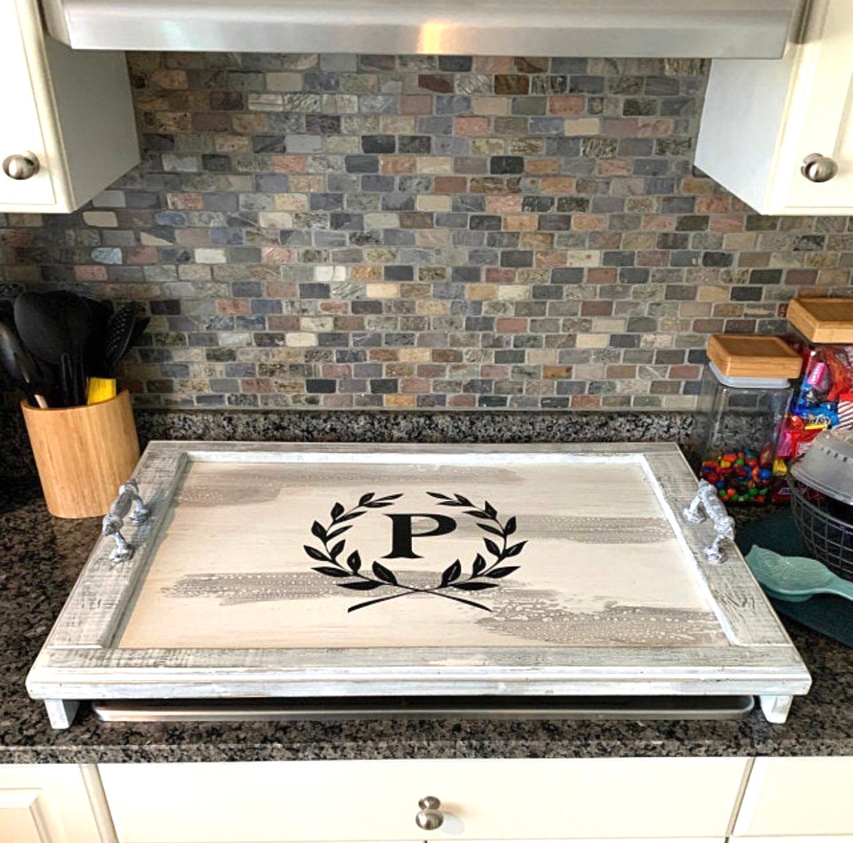 Distressed, Noodle Board, Stove Cover, Farmhouse Style, Electric Stove Cover,  Glass Cooktop, Burner Cover, Stove Top Cover 