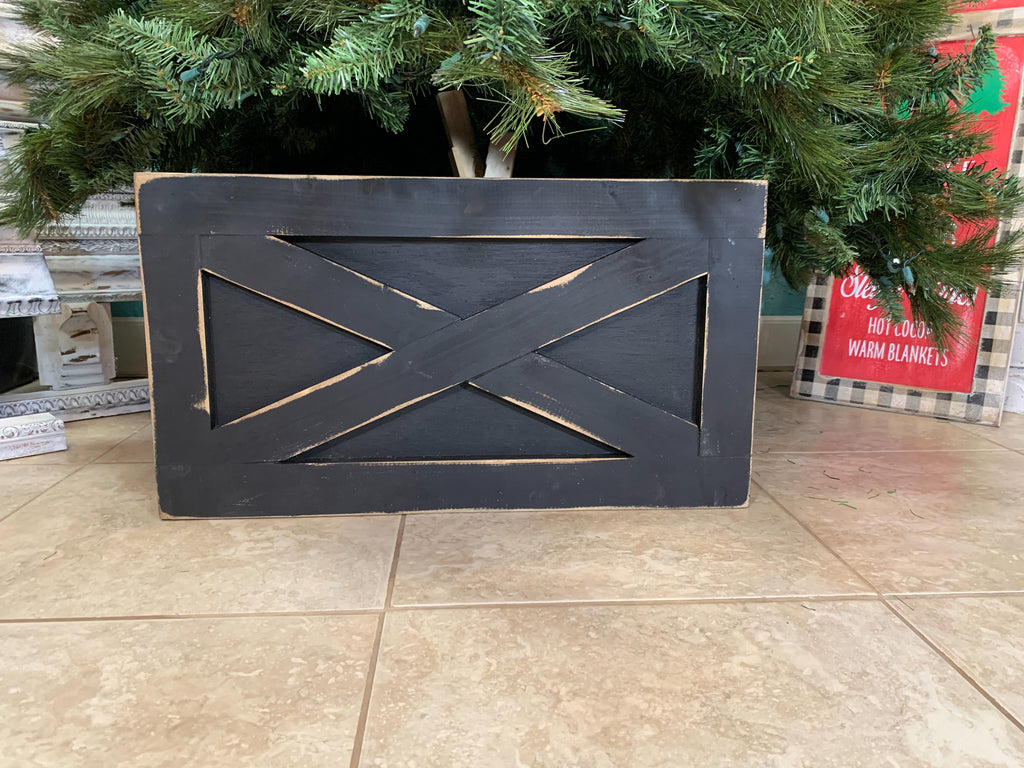 Distressed Black Rustic Christmas Tree Box, Tree Collar