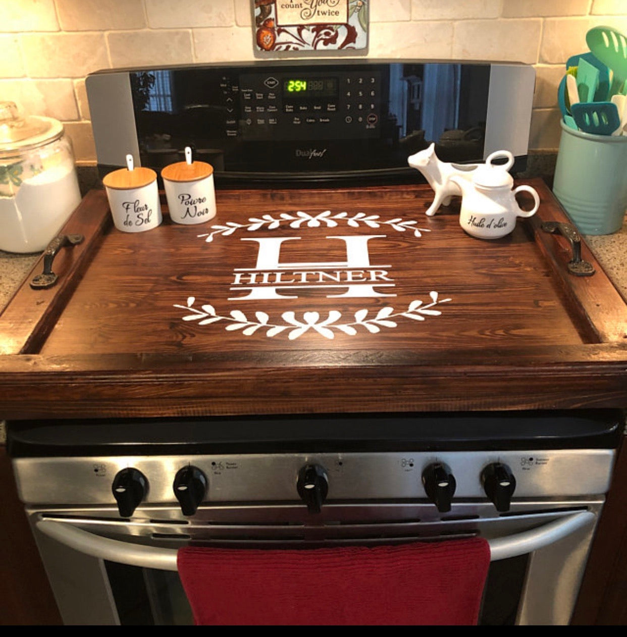 Walnut Stain Stovetop cover