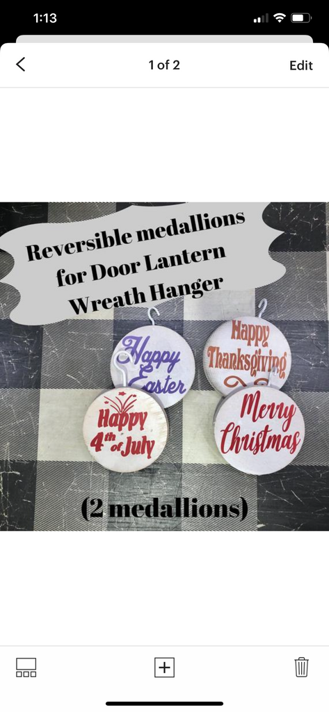 Medallions for Lantern Wreath Hanger, door decor