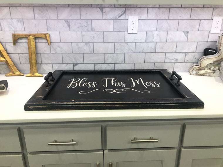 Distressed black Stovetop cover