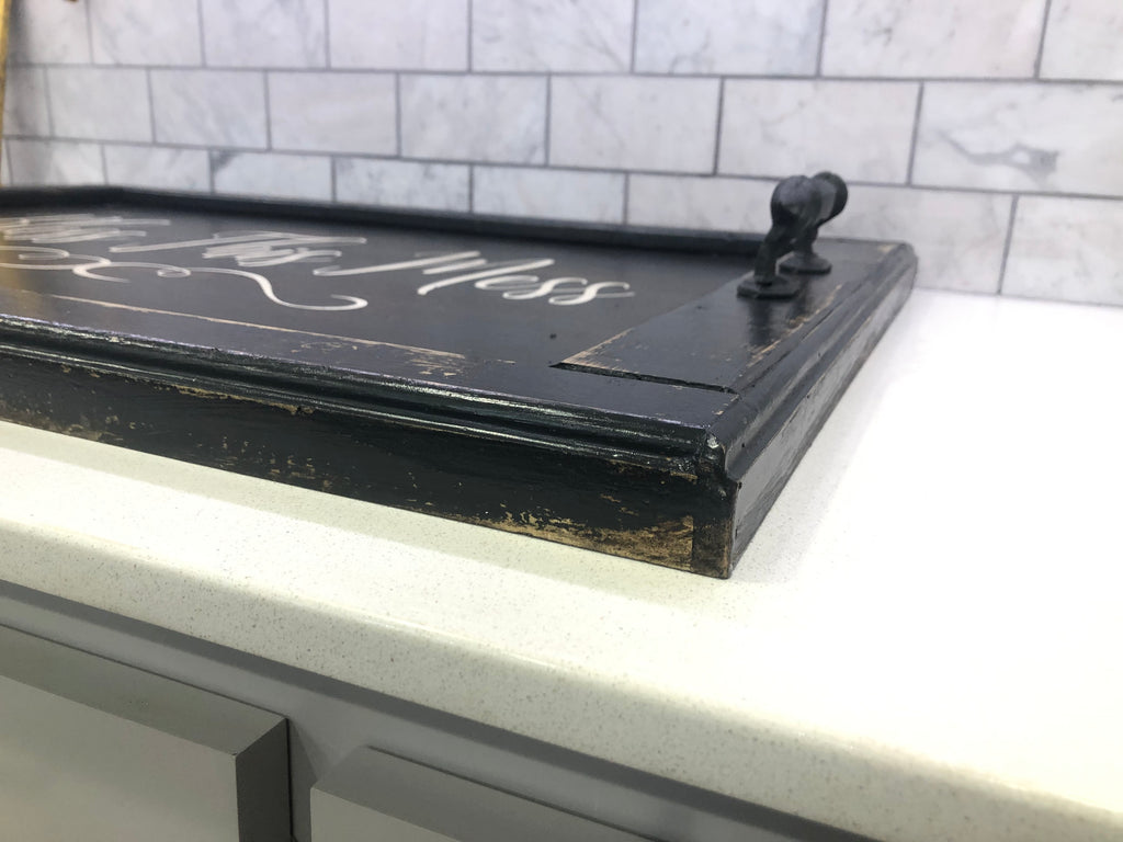 Distressed black Stovetop cover