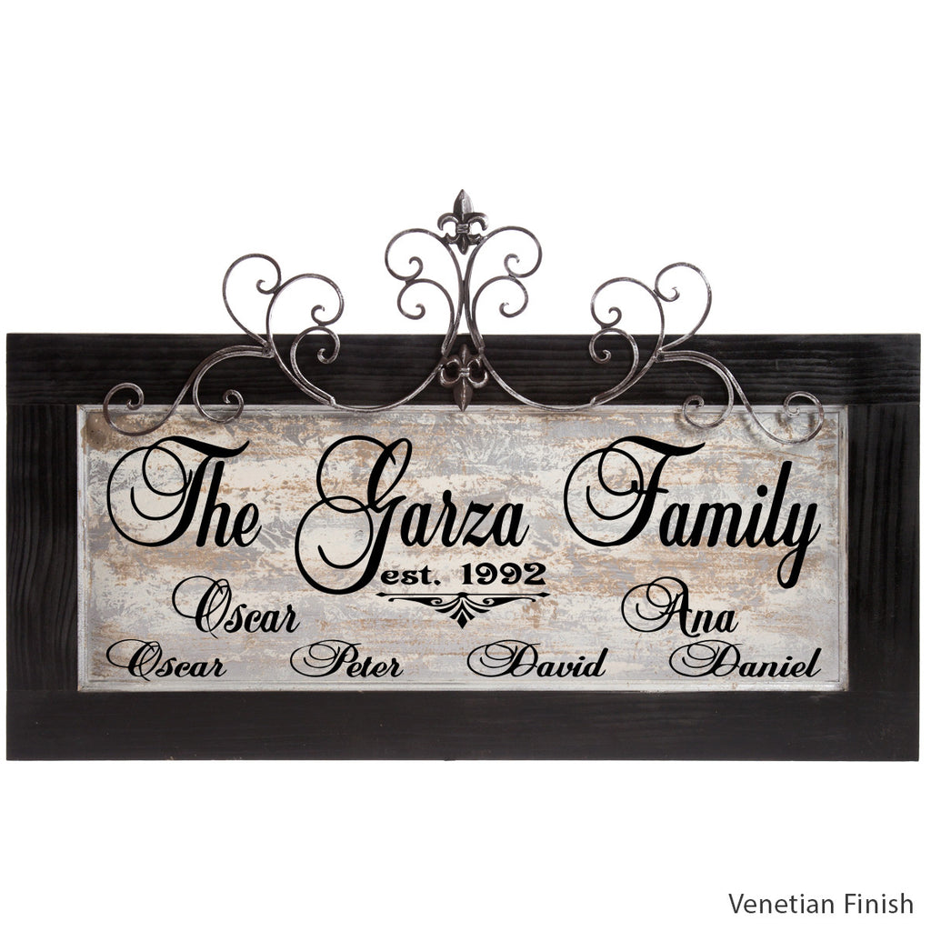 Personalized Plaque with Venetian finish by Signs for Closing