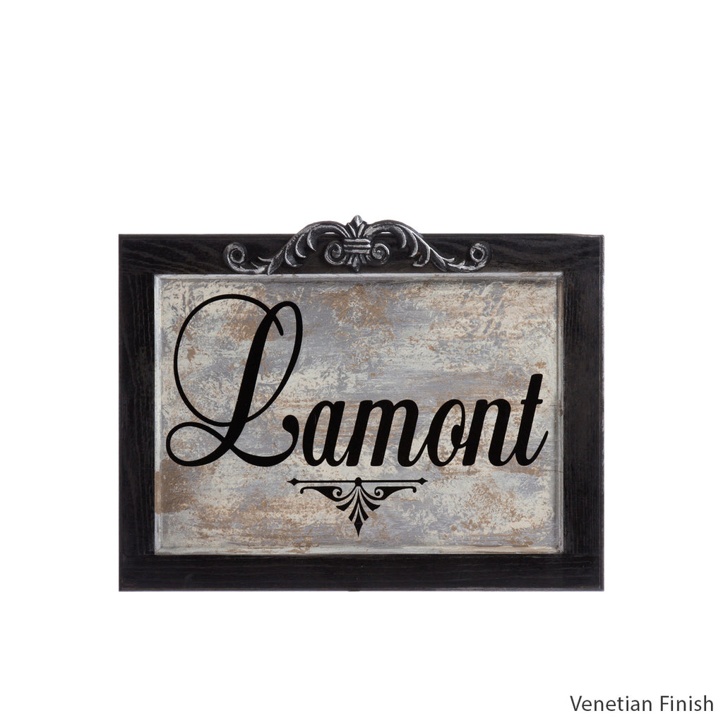 Small Personalized Plaque with Venetian finish by Signs for Closing